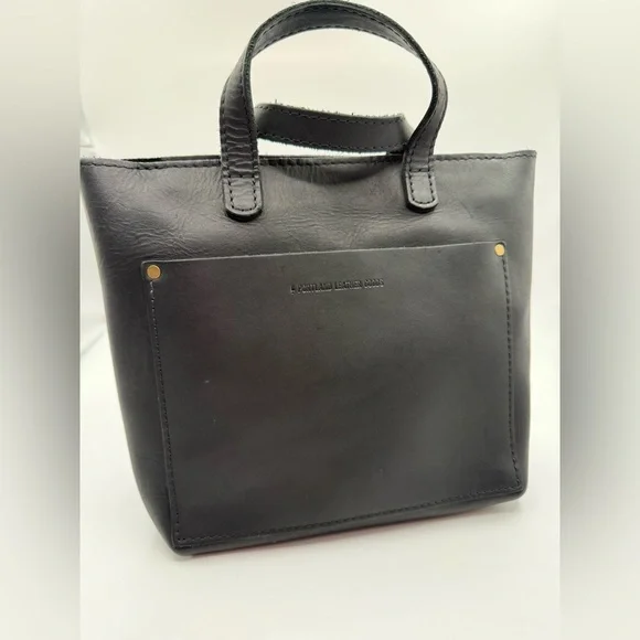 Portland Leather Black Tote Bag - Picture 1 of 13